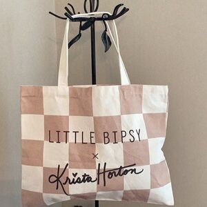 LITTLE BIPSY Large Flat Canvas Bag NWOT